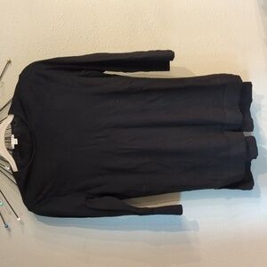 J.Jill Merino 100% Wool Sweater Top Black Longline